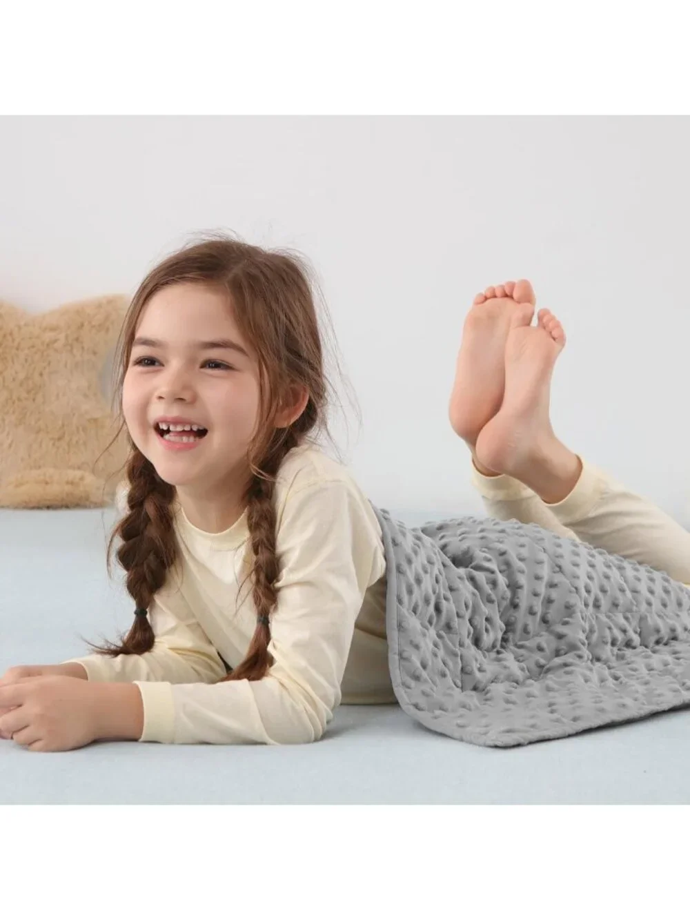 Cooling Weighted Lap Blanket 2lbs | Soft Minky, Breathable, 20x30in | Calm & Nap